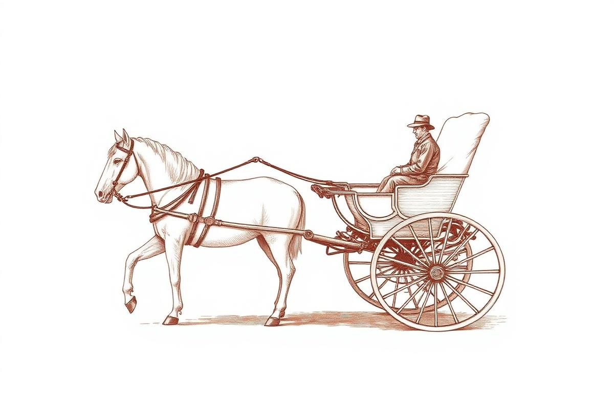 Engraving of a horse-drawn carriage